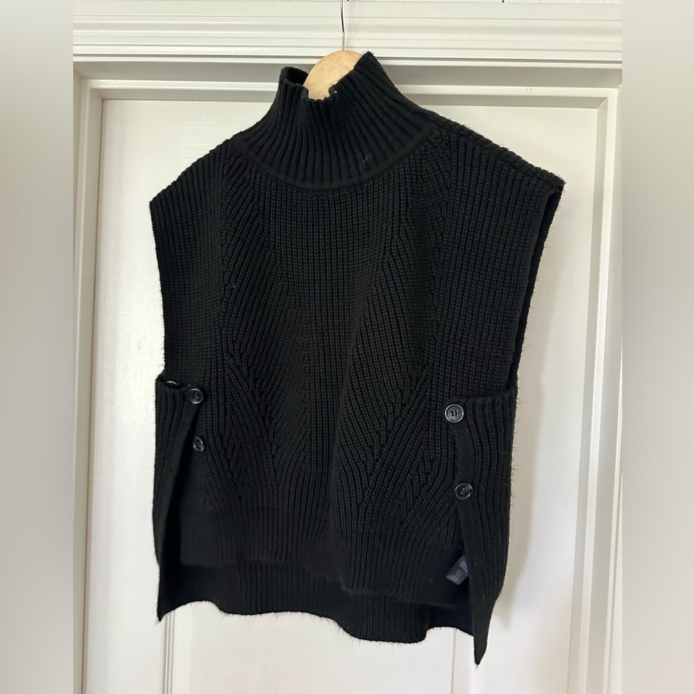 Anthropologie Black Cowl Neck Sweater Vest